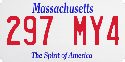 MA license plate 297MY4