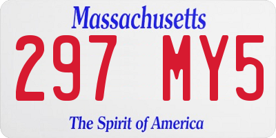MA license plate 297MY5