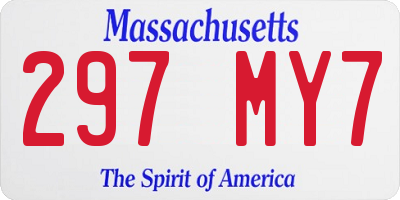 MA license plate 297MY7