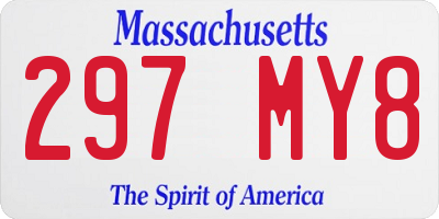 MA license plate 297MY8