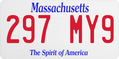 MA license plate 297MY9