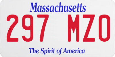 MA license plate 297MZ0