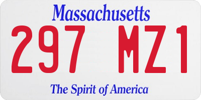 MA license plate 297MZ1