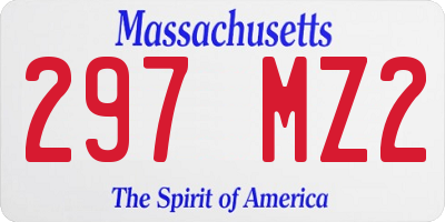 MA license plate 297MZ2