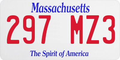 MA license plate 297MZ3