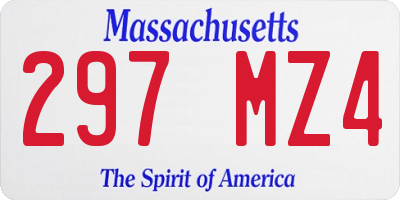 MA license plate 297MZ4