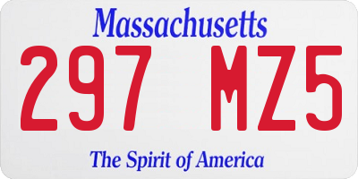 MA license plate 297MZ5
