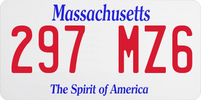 MA license plate 297MZ6