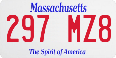 MA license plate 297MZ8