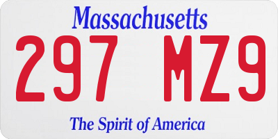 MA license plate 297MZ9
