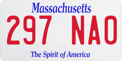MA license plate 297NA0