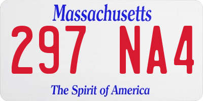 MA license plate 297NA4