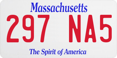 MA license plate 297NA5