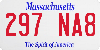 MA license plate 297NA8