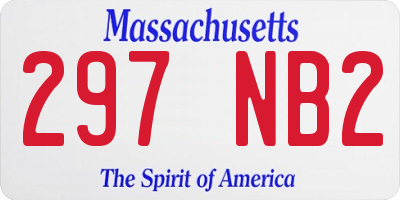 MA license plate 297NB2