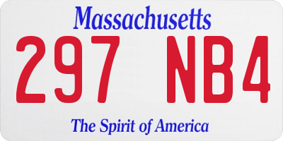 MA license plate 297NB4