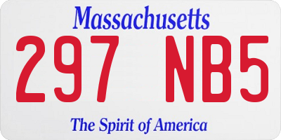 MA license plate 297NB5