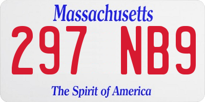 MA license plate 297NB9