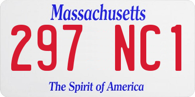 MA license plate 297NC1