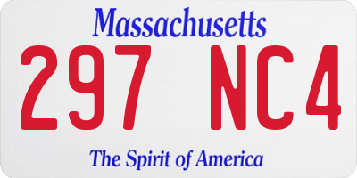 MA license plate 297NC4