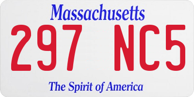 MA license plate 297NC5