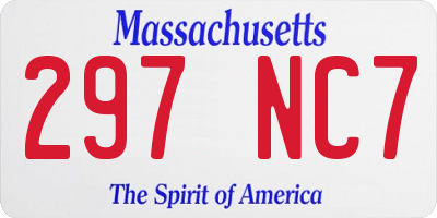 MA license plate 297NC7