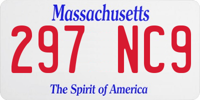 MA license plate 297NC9