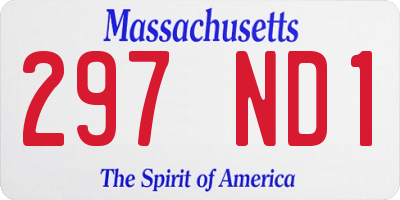 MA license plate 297ND1