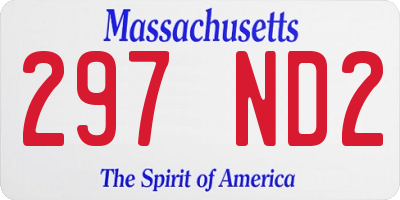 MA license plate 297ND2