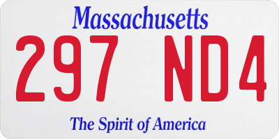 MA license plate 297ND4