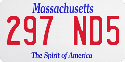 MA license plate 297ND5