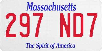 MA license plate 297ND7