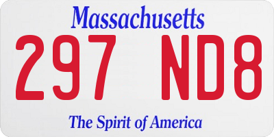 MA license plate 297ND8