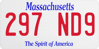 MA license plate 297ND9