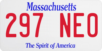 MA license plate 297NE0