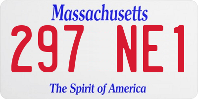 MA license plate 297NE1