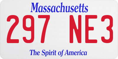 MA license plate 297NE3