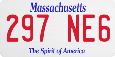 MA license plate 297NE6