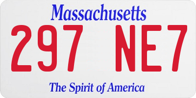 MA license plate 297NE7