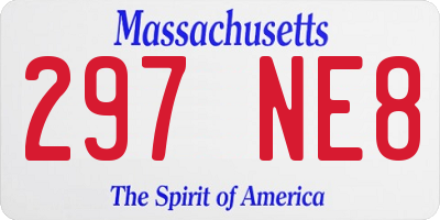 MA license plate 297NE8