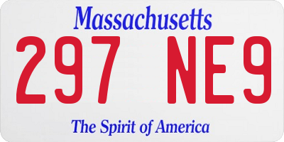 MA license plate 297NE9