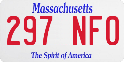 MA license plate 297NF0