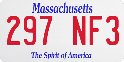 MA license plate 297NF3