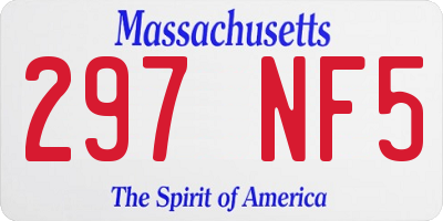 MA license plate 297NF5