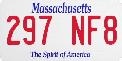 MA license plate 297NF8
