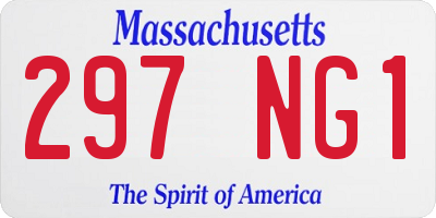 MA license plate 297NG1