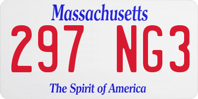 MA license plate 297NG3