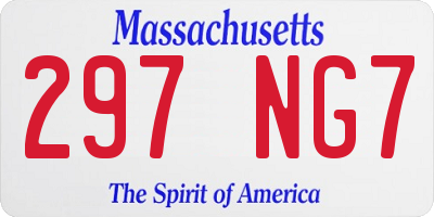 MA license plate 297NG7