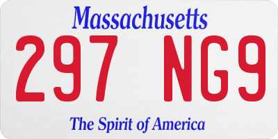MA license plate 297NG9