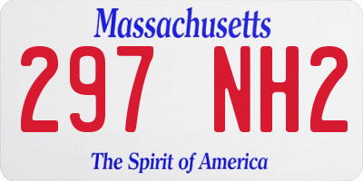 MA license plate 297NH2